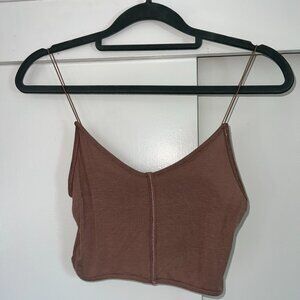 Joah Brown Corded V Crop Tank